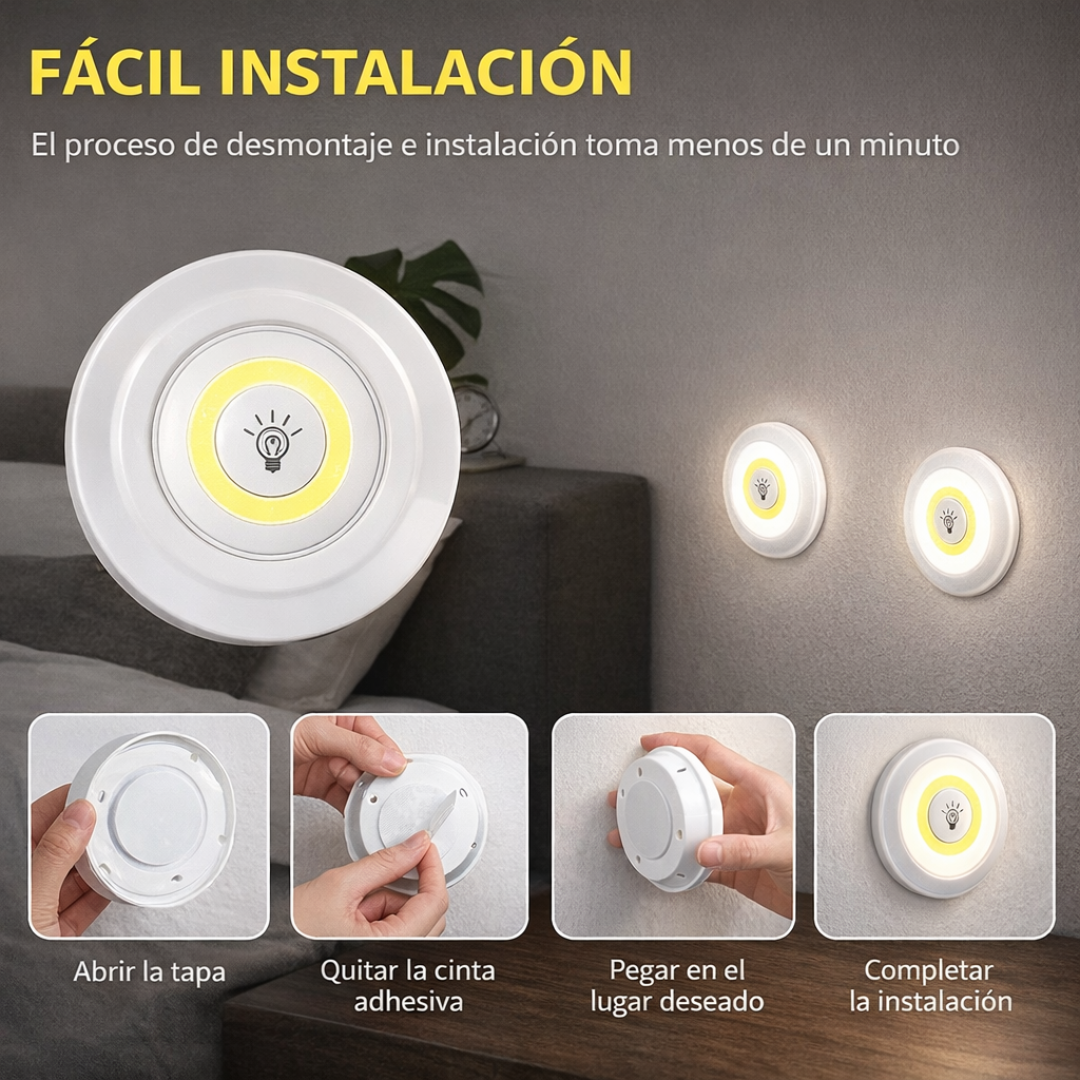 Luz led inalambrica x3 + control