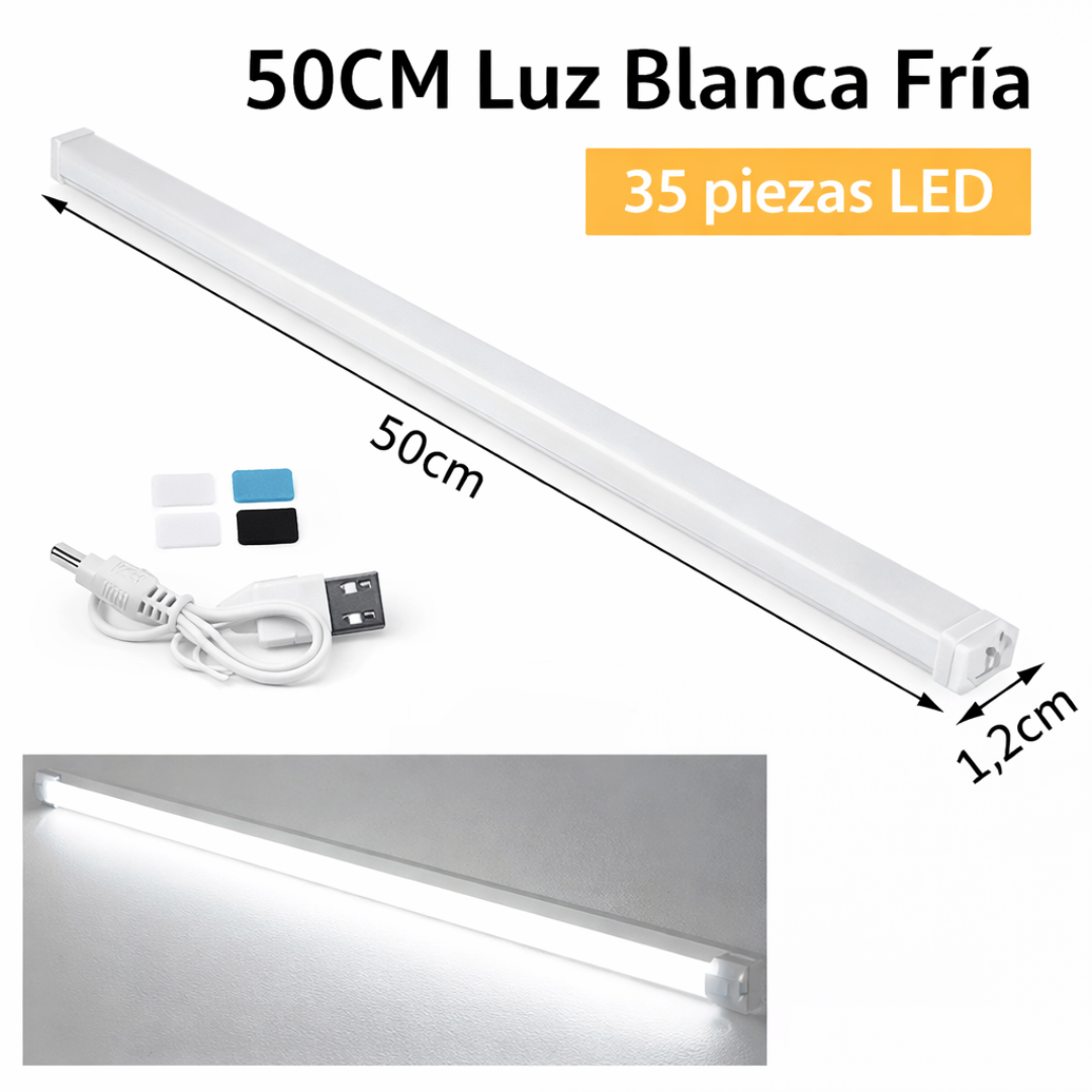 Barra LED Recargable USB 50 cm Luz Cálida