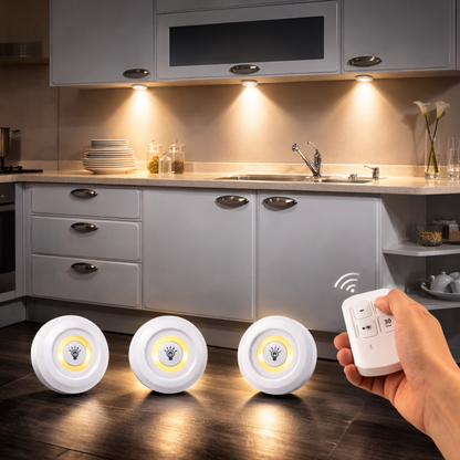 Luz led inalambrica x3 + control